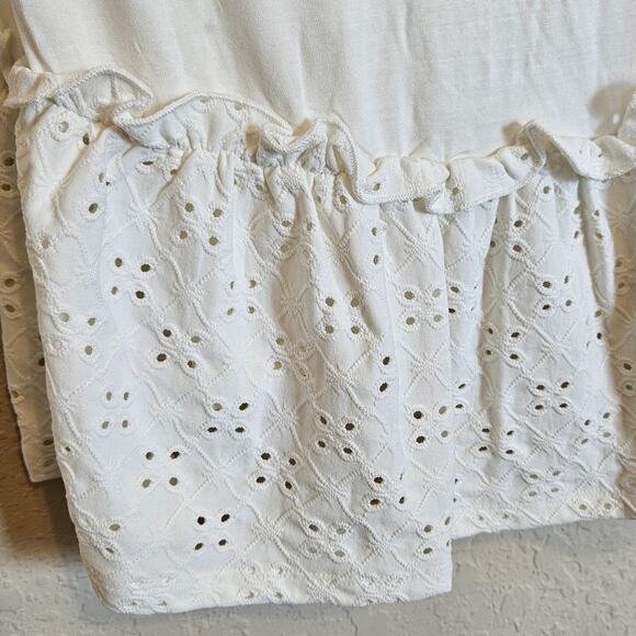 Modcloth Eyelet Peplum Direction Knit Tank Top White Women's Size XXS Casual NWT - Picture 5 of 8